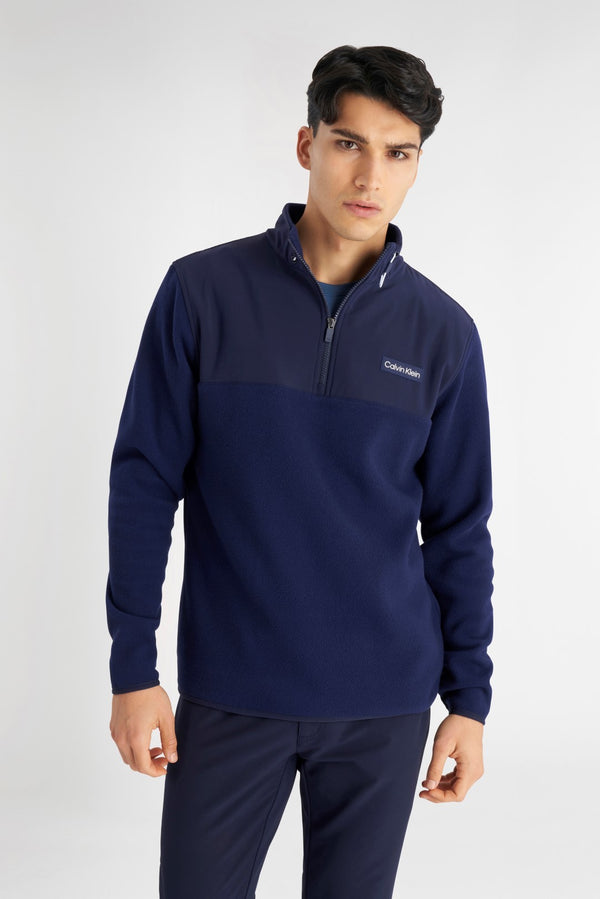 Calvin Klein Hybrid Polar Fleece - heren golf pullover | kleur: Marineblauw
