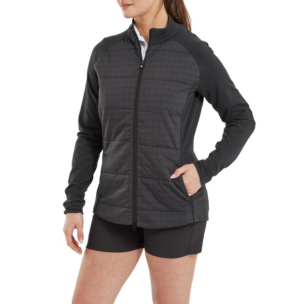 FootJoy Hybrid Jacket- dames golfjack (zwart met motief)