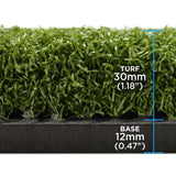 SimSpace PremiumTurf golf afslagmat 1.5 x 1.5M met verstelbare tees