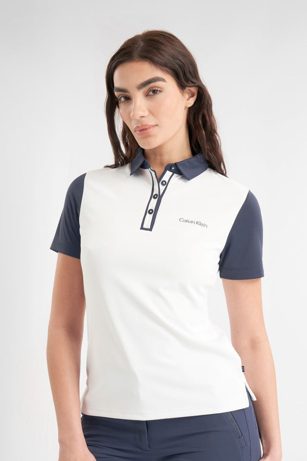 Calvin Klein Leigh Short Sleeve dames golf poloshirt (wit)