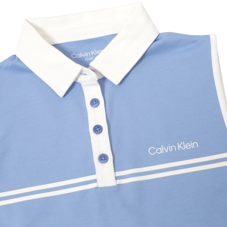 Calvin Klein Bellevue mouwloos dames golf poloshirt | kleur: Blauw