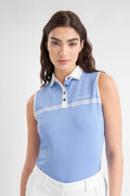Calvin Klein Bellevue mouwloos dames golf poloshirt | kleur: Blauw