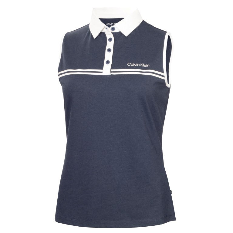Calvin Klein Bellevue mouwloos dames golf poloshirt | kleur: Marineblauw