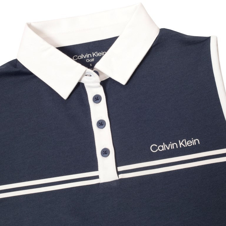 Calvin Klein Bellevue mouwloos dames golf poloshirt | kleur: Marineblauw