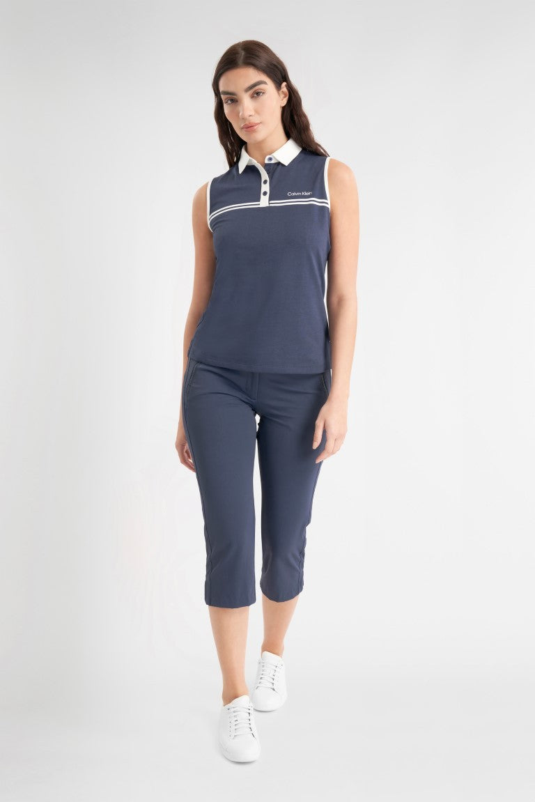 Calvin Klein Bellevue mouwloos dames golf poloshirt | kleur: Marineblauw