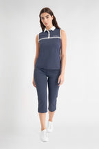 Calvin Klein Bellevue mouwloos dames golf poloshirt | kleur: Marineblauw