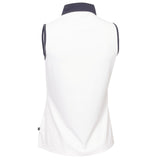 Polo de golf sans manches pour femme Calvin Klein Leigh (blanc-bleu marine)