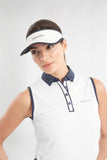 Polo de golf sans manches pour femme Calvin Klein Leigh (blanc-bleu marine)