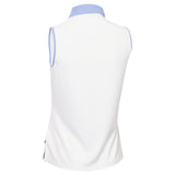 Calvin Klein Leigh mouwloos dames golf poloshirt (wit-zachtblauw)