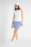 Calvin Klein Leigh mouwloos dames golf poloshirt (wit-zachtblauw)