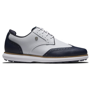 Footjoy Traditions Wing Tip women's golf shoe (white-navy)