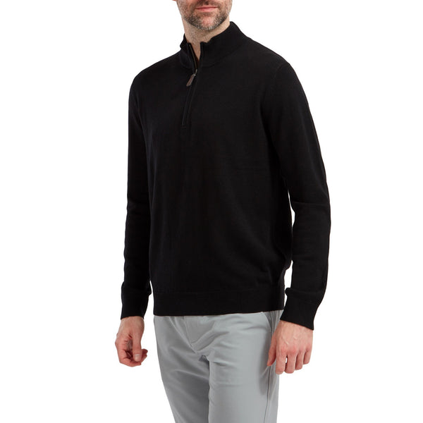 Footjoy Wolmix halve rits golf pullover trui | kleur: Zwart