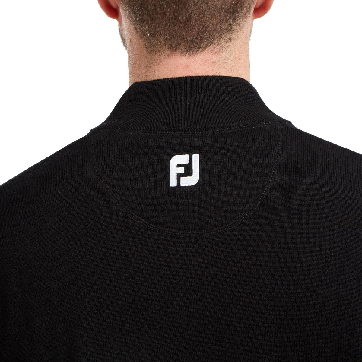 Footjoy Wolmix halve rits golf pullover trui | kleur: Zwart