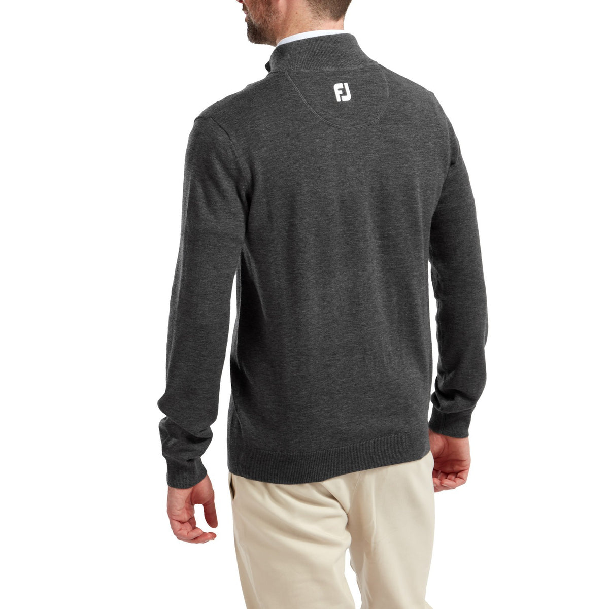 Footjoy Wolmix halve rits golf pullover trui | kleur: Grijs
