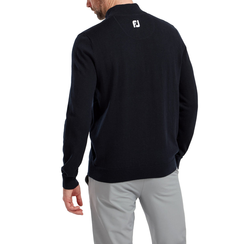 Footjoy Wolmix halve rits golf pullover trui | kleur: Marineblauw