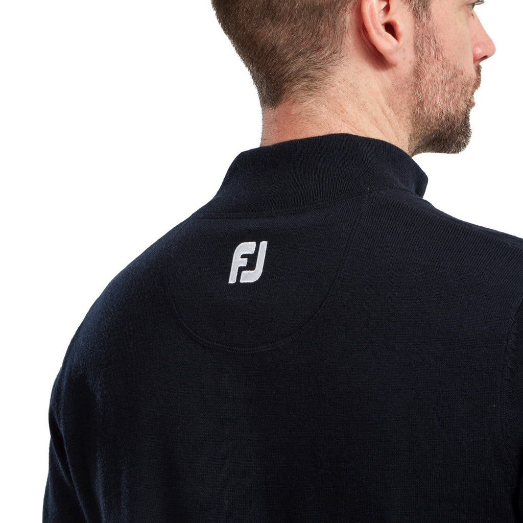 Footjoy Wolmix halve rits golf pullover trui | kleur: Marineblauw