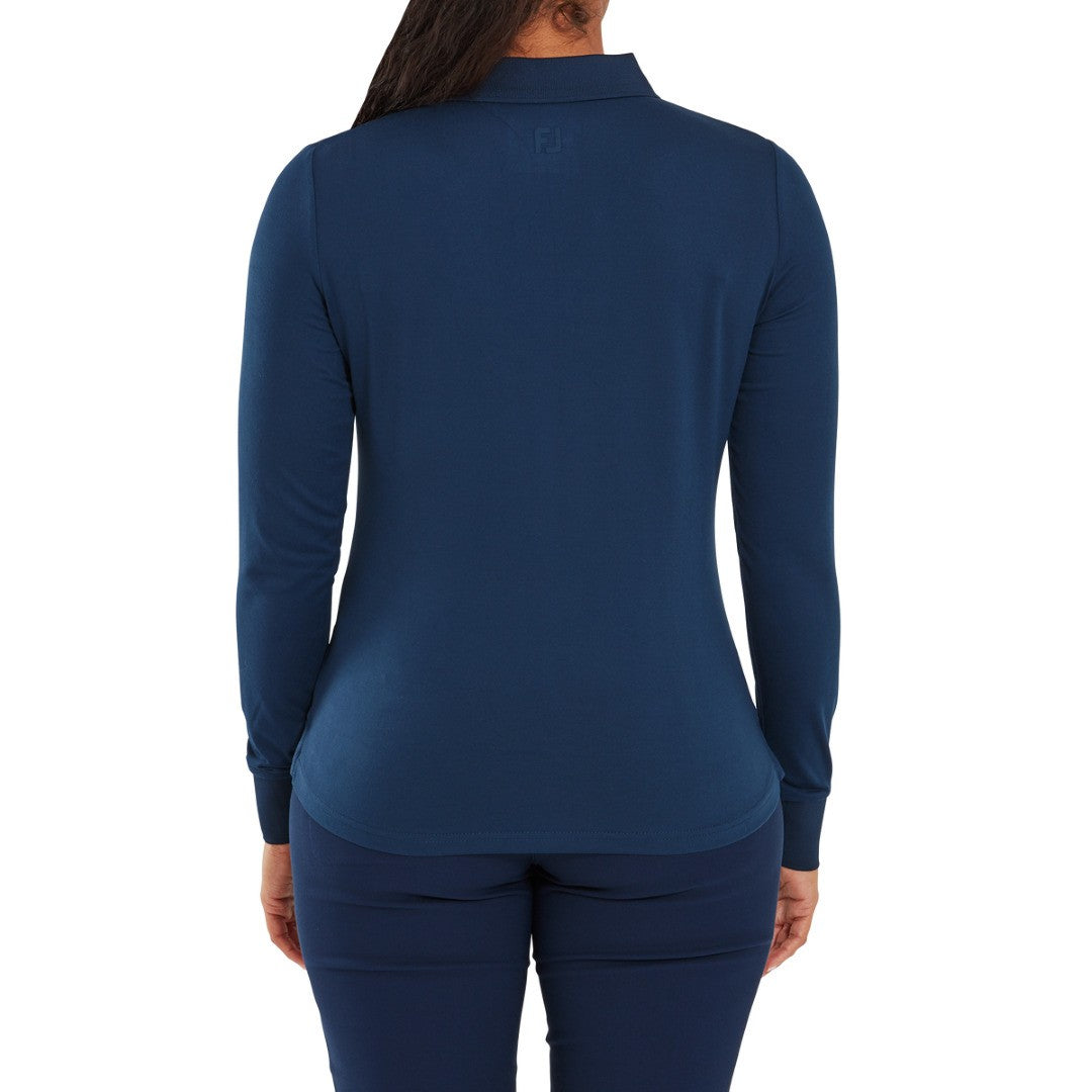 FootJoy ThermoSeries women's long-sleeve golf polo (navy blue)