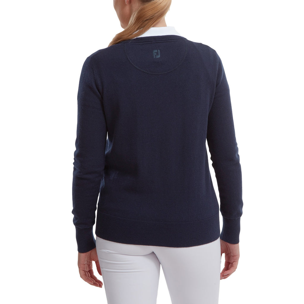 Footjoy Wool Blend v-hals dames golftrui | kleur: Marineblauw