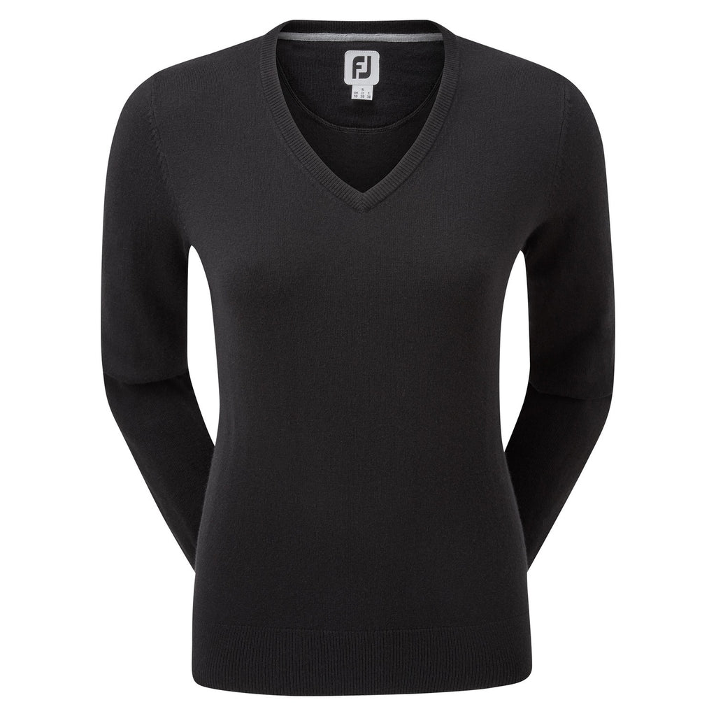 Footjoy Wool Blend v-hals dames golftrui | kleur: Zwart