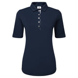 FootJoy Half Sleeve Ruched Lisle - dames golf poloshirt | kleur: Marineblauw