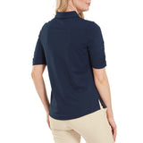 FootJoy Half Sleeve Ruched Lisle - dames golf poloshirt | kleur: Marineblauw
