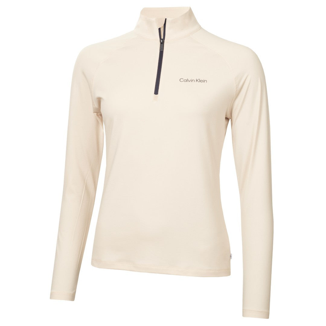 Calvin Klein Dakota Quarter Zip - dames golf pullover (amandelbeige)