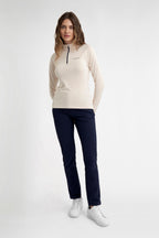 Calvin Klein Dakota Quarter Zip - dames golf pullover (amandelbeige)