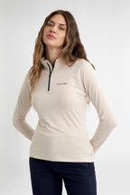 Calvin Klein Dakota Quarter Zip - dames golf pullover (amandelbeige)