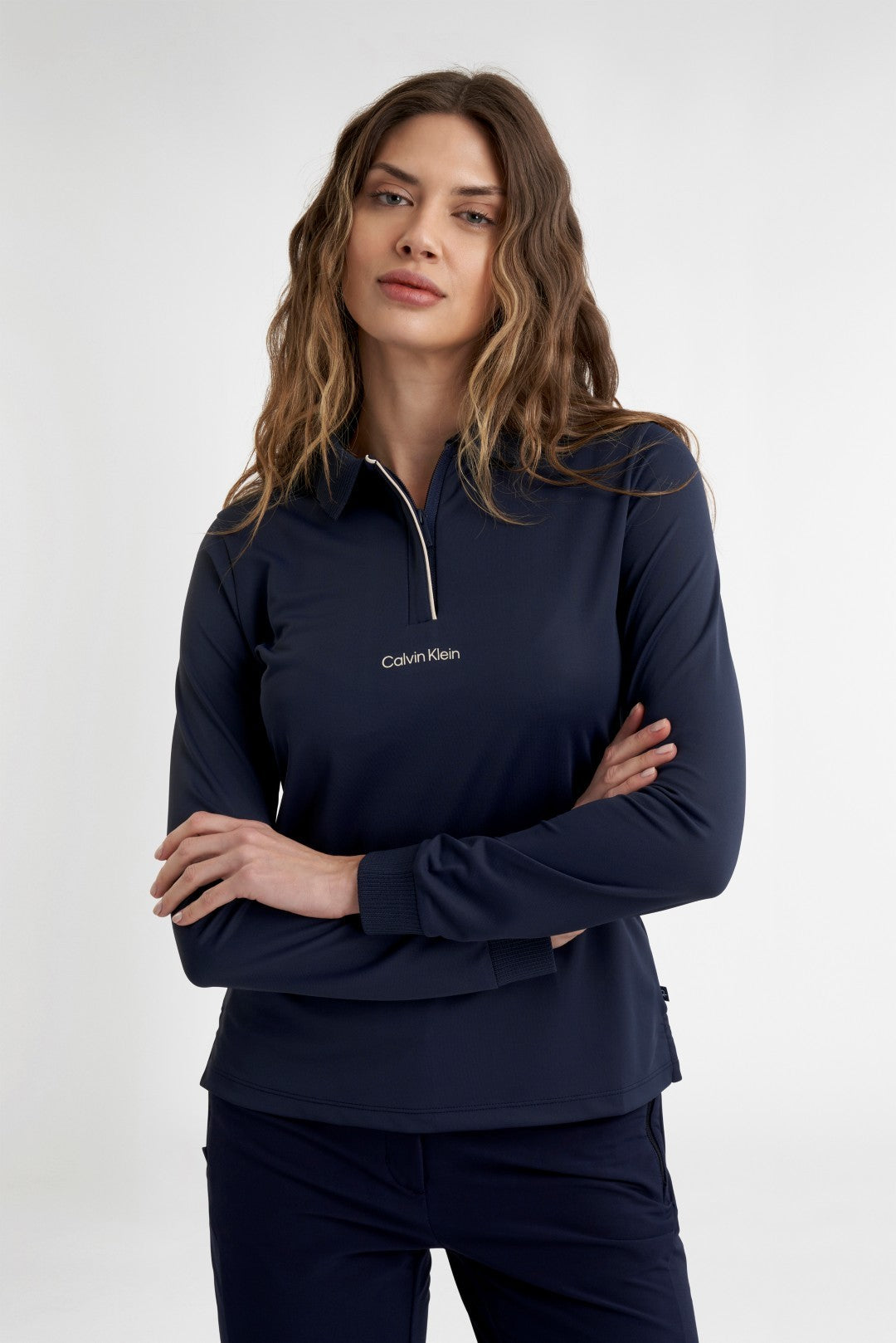 Calvin Klein Mila Lange Mouwen dames golfpolo (marineblauw)