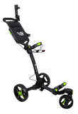 Axglo V2 ultra lichte 3-wiel golftrolley met zwenkwiel (zwart-groen)
