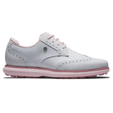 Footjoy Traditions Wing Tip dames golfschoen (wit-roze)