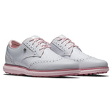 Footjoy Traditions Wing Tip dames golfschoen (wit-roze)