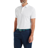 FootJoy Lisle Solid Heren Golfpolo Shirt (wit)