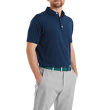 FootJoy Lisle Solid Heren Golfpolo Shirt (marineblauw)