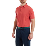 FootJoy Lisle Solid Heren Golfpolo Shirt (vintage rood)