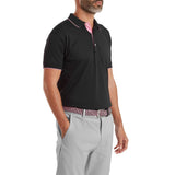 FootJoy Wordmark Pique heren golfpolo shirt (zwart)