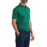 FootJoy Painted Floral Lisle Heren Golfpolo Shirt (groen)