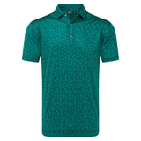 FootJoy Painted Floral Lisle Heren Golfpolo Shirt (groen)