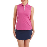 Footjoy Sleeveless Lisle dames golf polo (fuchsia)