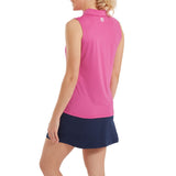 Footjoy Sleeveless Lisle dames golf polo (fuchsia)