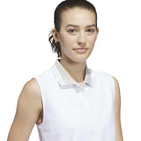 adidas Beyond Twistknit Mouwloos Dames Golfpolo Shirt - wit