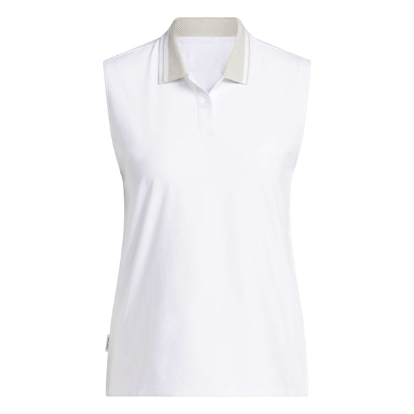 adidas Beyond Twistknit Mouwloos Dames Golfpolo Shirt - wit