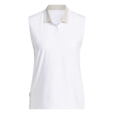 adidas Beyond Twistknit Mouwloos Dames Golfpolo Shirt - wit
