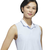 adidas Beyond Twistknit Mouwloos Dames Golfpolo Shirt - blauw