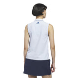 adidas Beyond Twistknit Mouwloos Dames Golfpolo Shirt - blauw