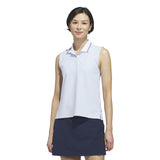 adidas Beyond Twistknit Mouwloos Dames Golfpolo Shirt - blauw