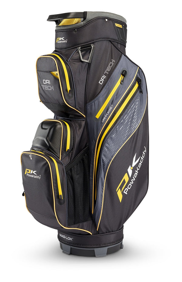 Powakaddy Dri-Tech golftas - cartbag | kleur: Zwart-geel