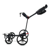 Big Max Quattro - Plat opvouwbare 4-wiel golftrolley (zwart)