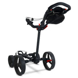 Big Max Quattro - Plat opvouwbare 4-wiel golftrolley (zwart)