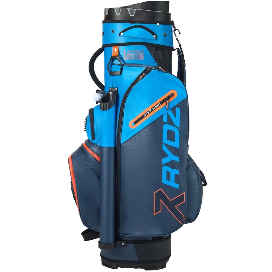 Rydz Lucky Nine Silence 14 Golftas – Cartbag | kleur: Marineblauw-blauw-oranje